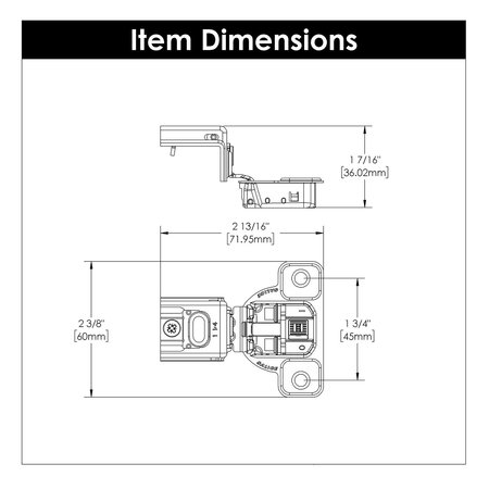 Hickory Hardware Hinge Soft-Close Face Frame, 2PK HH74718-14